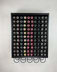 Super Matte Black Modular Hair Color Display Rack Storage Organizer with powder coated aluminum shelves and developer storage by Dyerector organizing Goldwell Topchic hair color