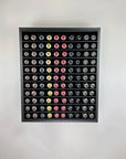 Super Matte Black Modular Hair Color Display Rack Storage Organizer with powder coated aluminum shelves by Dyerector organizing Goldwell Canister hair color