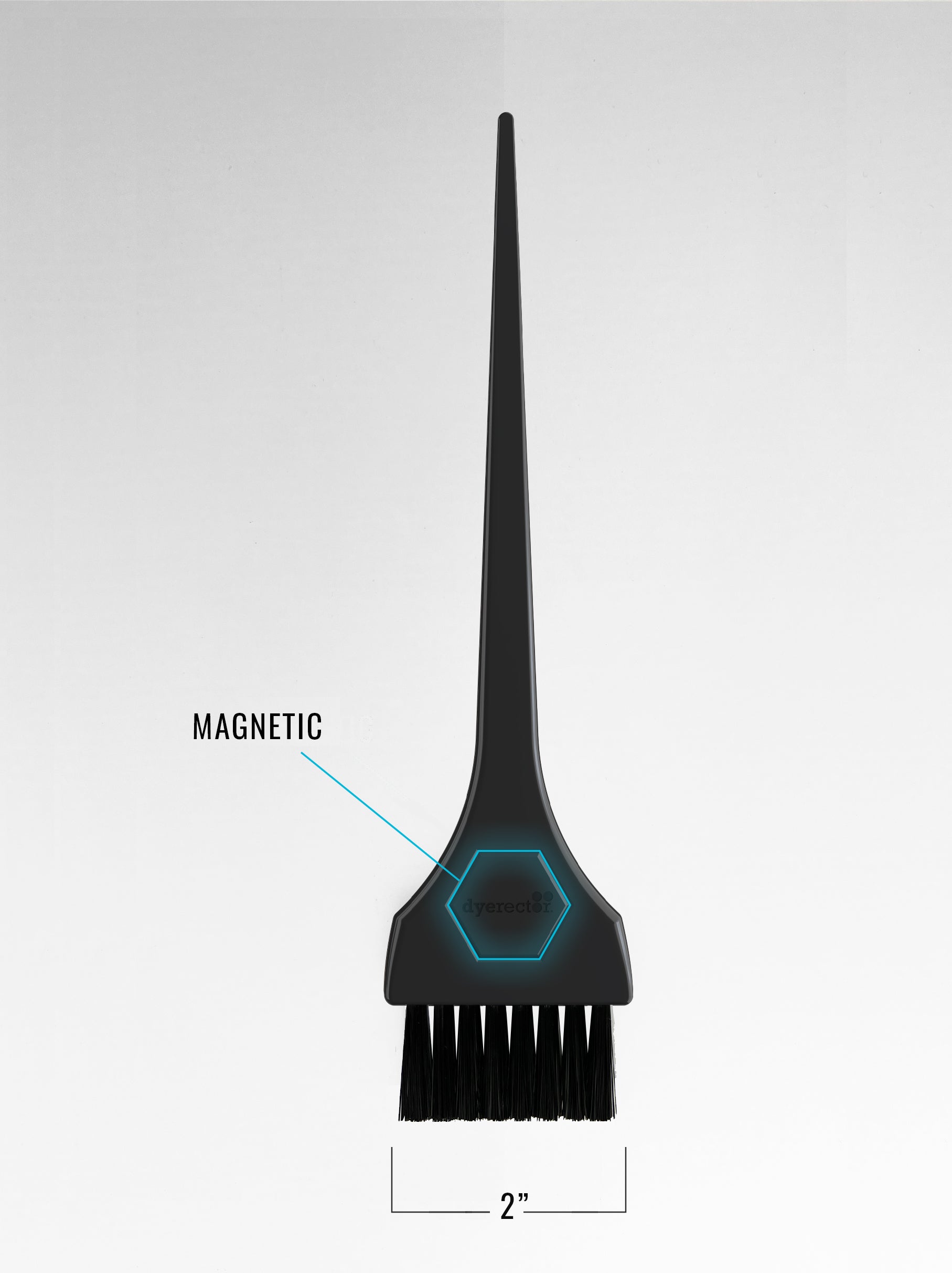 Black Magnabrush magnetic hair color brush firm bristles 