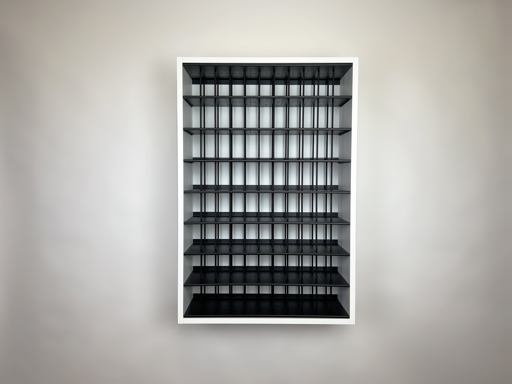 White Large Modular Hair Color Organizer Storage Rack for any hair salon&#39;s color brand.