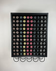 Super Matte Black Modular Hair Color Display Rack Storage Organizer with powder coated aluminum shelves and developer storage by Dyerector organizing Goldwell Topchic hair color