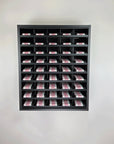 Super Matte Black Modular Hair Color Organizer with powder coated aluminum shelves by Dyerector organizing Redken Shades EQ hair color