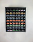 Super Matte Black Modular Hair Color Rack Storage Organizer with powder coated aluminum shelves by Dyerector organizing Pulp Riot and Majirel hair color