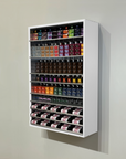 Dyerector-[One] Wall mount Hair Color Organizer Gloss White and Silver Cabinet