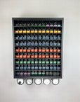 Super Matte Black Modular Hair Color Rack Storage Organizer with powder coated aluminum shelves and developer organizer by Dyerector housing Wella Koleston and Majirel hair color